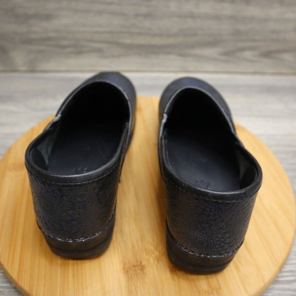 Dansko Black Textured Leather Clogs - Picture 11 of 16
